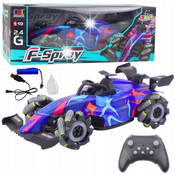 Masinuta RC 1:10 Lean Toys, cu lumini si sunete, albastra