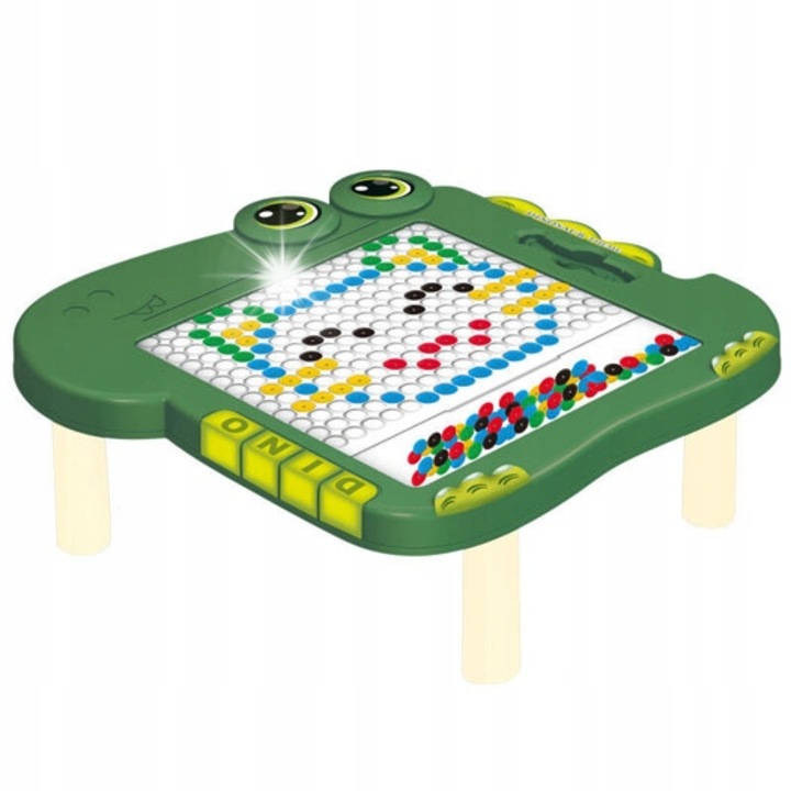 Oktató mágneses tábla dinoszaurusz készlettel, Lean Toys, zöld, 38x37x14cm