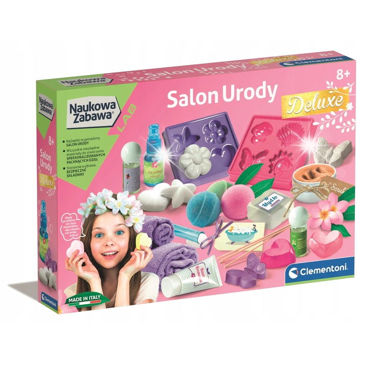 Set joc educativ Clementoni, Salon de frumusete, pentru varsta 8+, bogat in accesorii