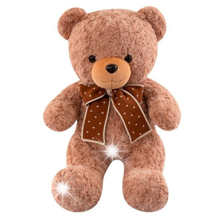 Плюшено мече с панделка, Lean Toys, 45x28x16см, кафяв цвят