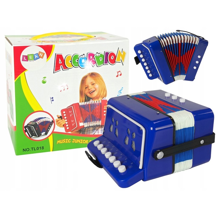 Acordeon pentru copii, Lean Toys, 17x17x10cm, multicolor