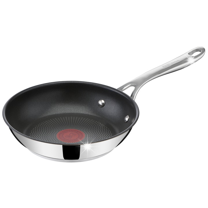 Set tigai Tefal Jamie Oliver, 3 piese, negru/silver, 20x24x28cm, inox, tehnologie semnal termic, antiaderent cu titan