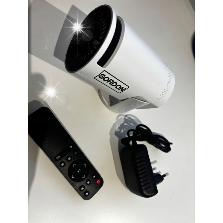 Videoproiector mini Full HD, rotativ, 40 lumeni, 480x360px, 24-60 inch