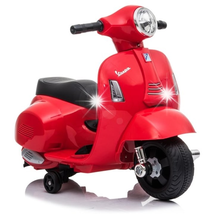 Scuter electric pentru copii Vespa GTS 300 Mini, rosu, 66,5x38x52cm, 1x35W, 25kg max.