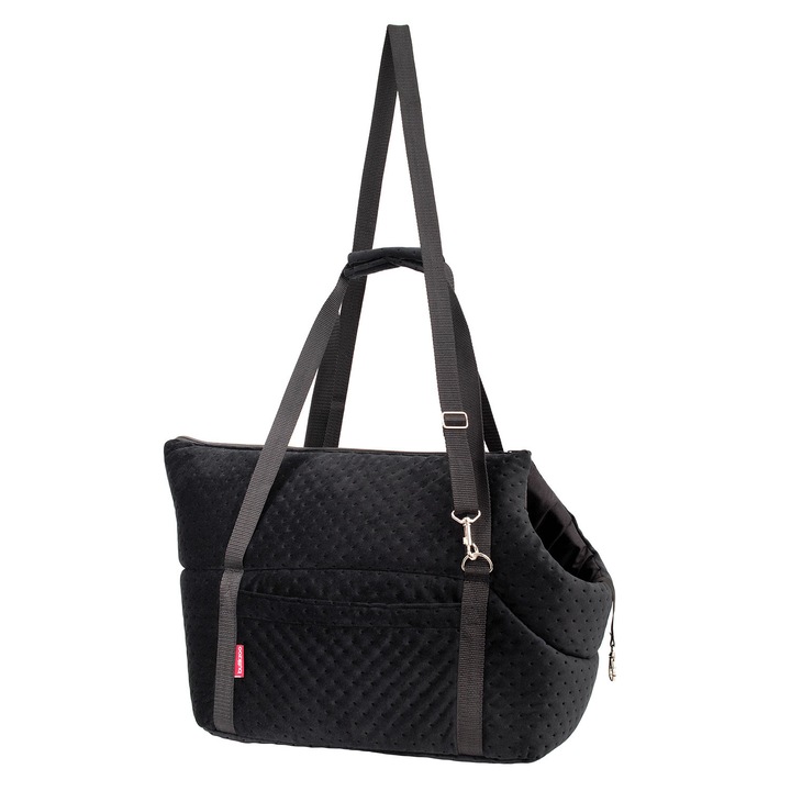 Geantă transport pentru animale, Boutique ZOO, M, 38x28x28cm, căptușită, maro velvet catifea