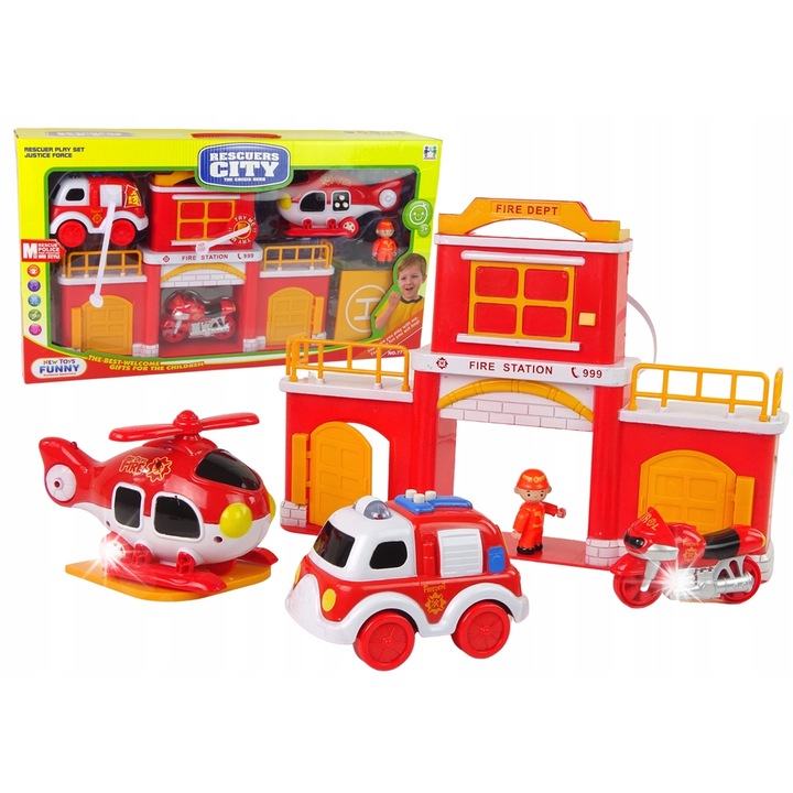 Set Jucarii Pompieri, Lean Toys, 57x32x10cm, Multicolor
