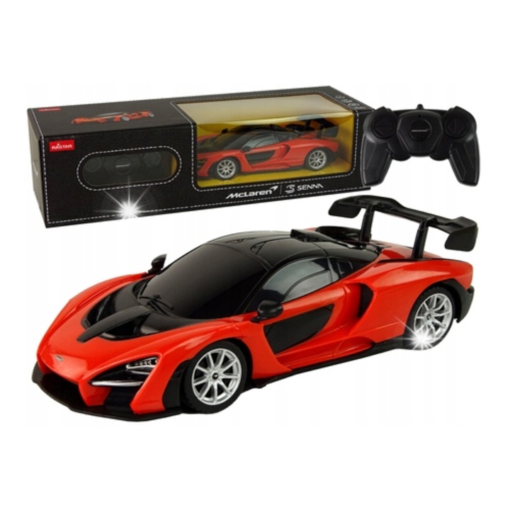 Masinuta R/C McLaren 1:24, Rastar, rosu, 19x5x8cm, set cu pilot