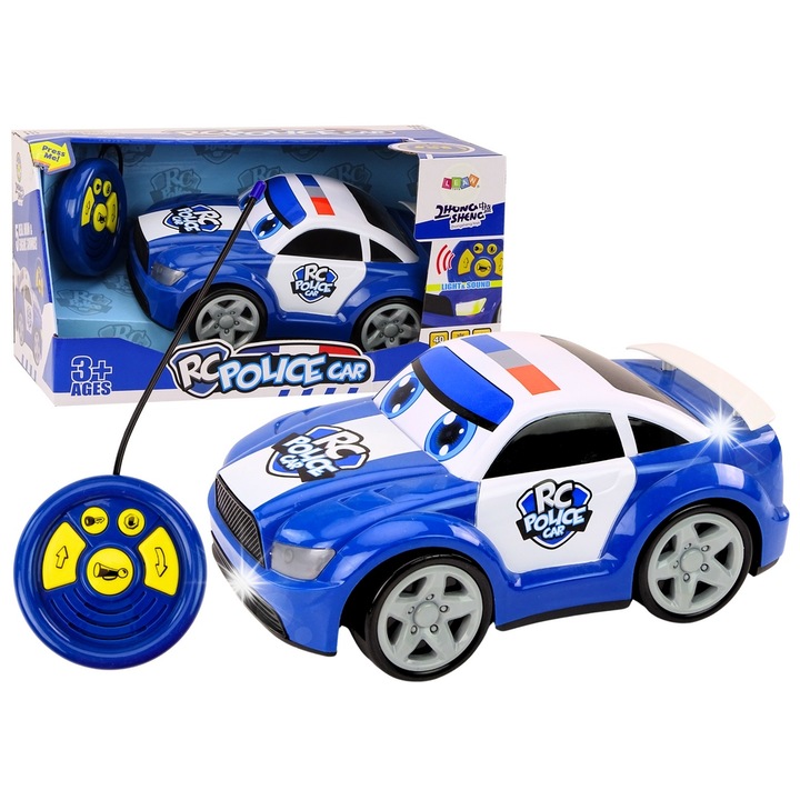 Lean Toys Távirányítós rendőrautó, hang- és fényeffektusokkal, kék, 3+ éves gyermekeknek