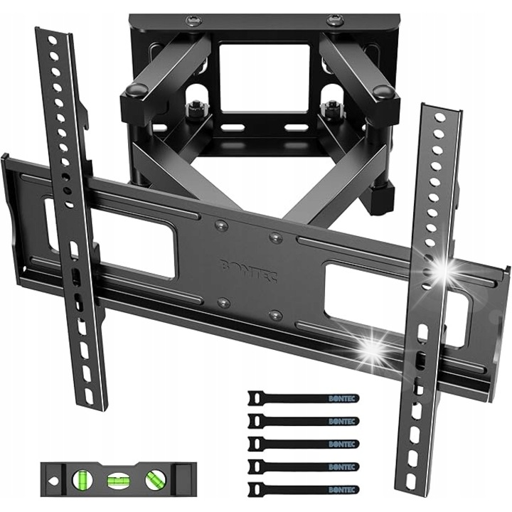 Регулируема стойка за телевизор BONTEC за телевизори 23-70'', VESA 400x400, капацитет 45 кг, въртяща се, накланяща се