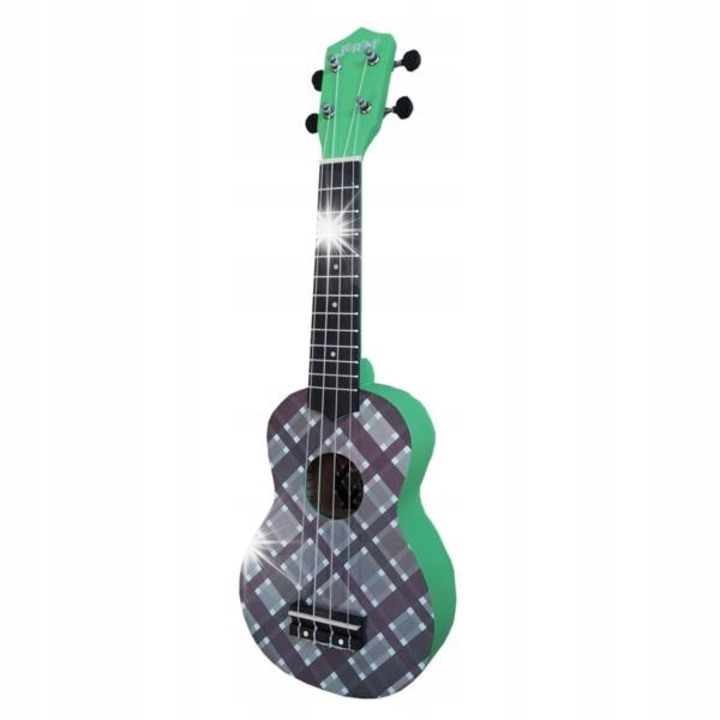 Укулеле, Jeremi S3-KZ, 21", модел кариран, комплект с тунер, колан, 3 перца, държач за перца, каподастер