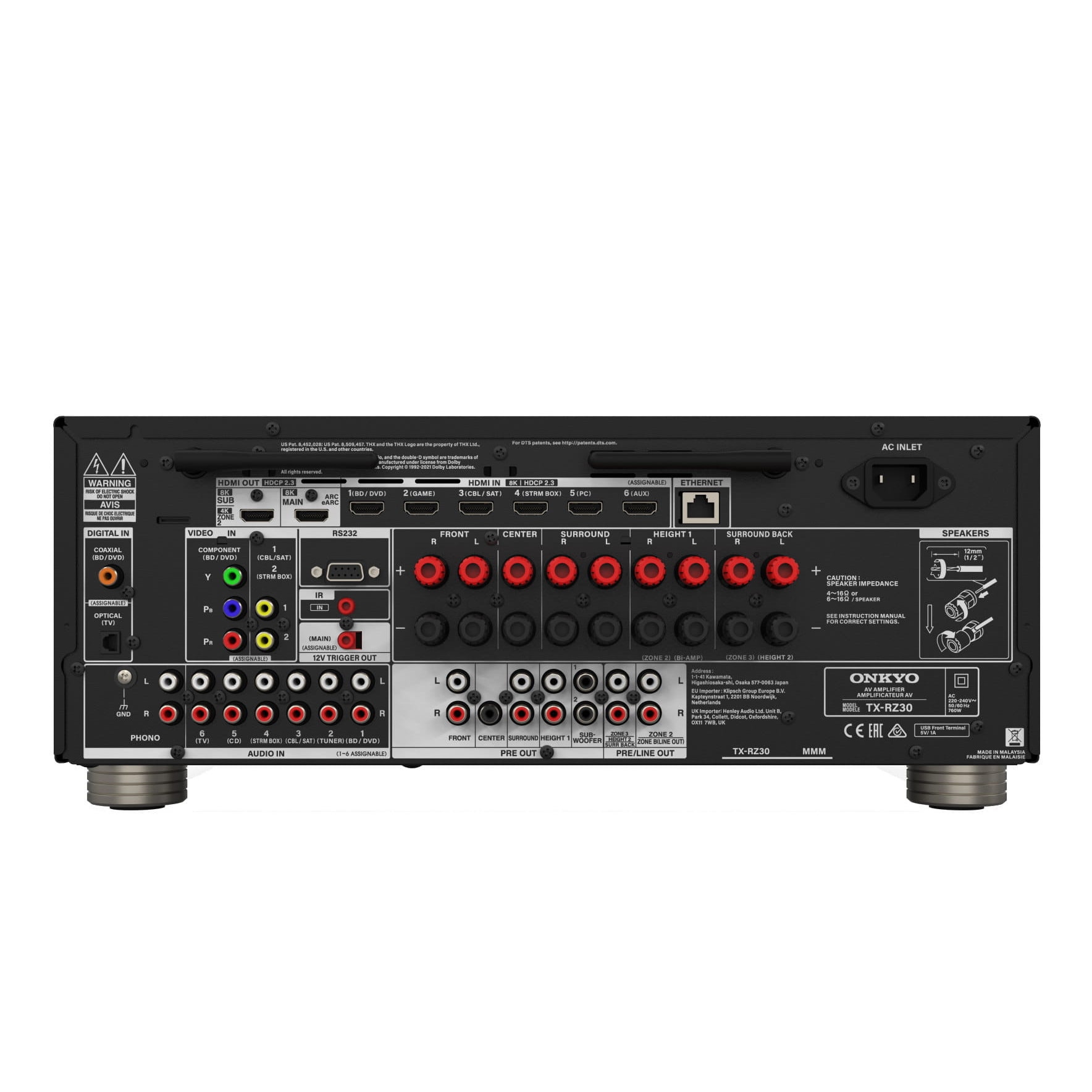 Amplificator Onkyo TX-RZ30 9.2 canale, Dolby Atmos, Dirac Live