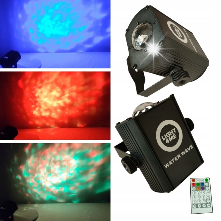 3W RGB LED projektor távirányítóval, Light4Me, vízhullám fényeffektus