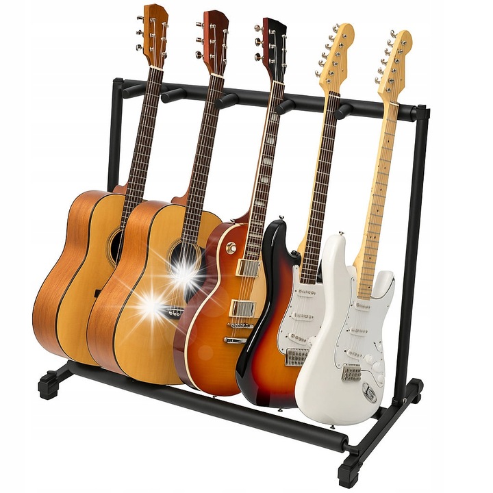 Stativ pentru 5 gatari Mozos, metal, negru, dimensiuni 865x465x730mm