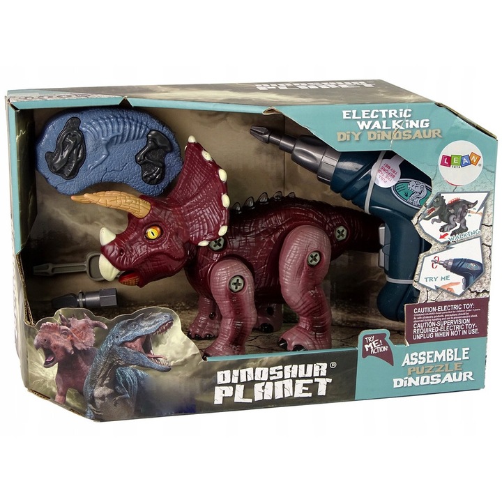 Интерактивен динозавър, LEAN Toys, пластмаса, 27x15x9см