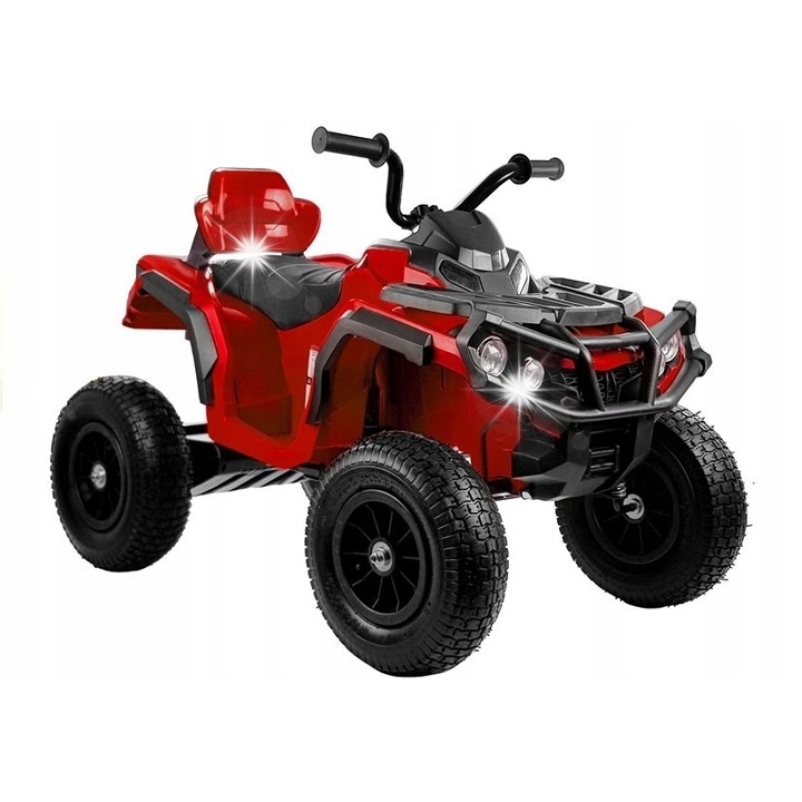 Quad electric Lean Toys BDM0906, roti pompati, negru, 3-5 km/h, 12V 7Ah