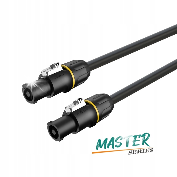 Roxtone SC020B hangszórókábel, 10m, 2x4 PIN, fekete, flexibilis
