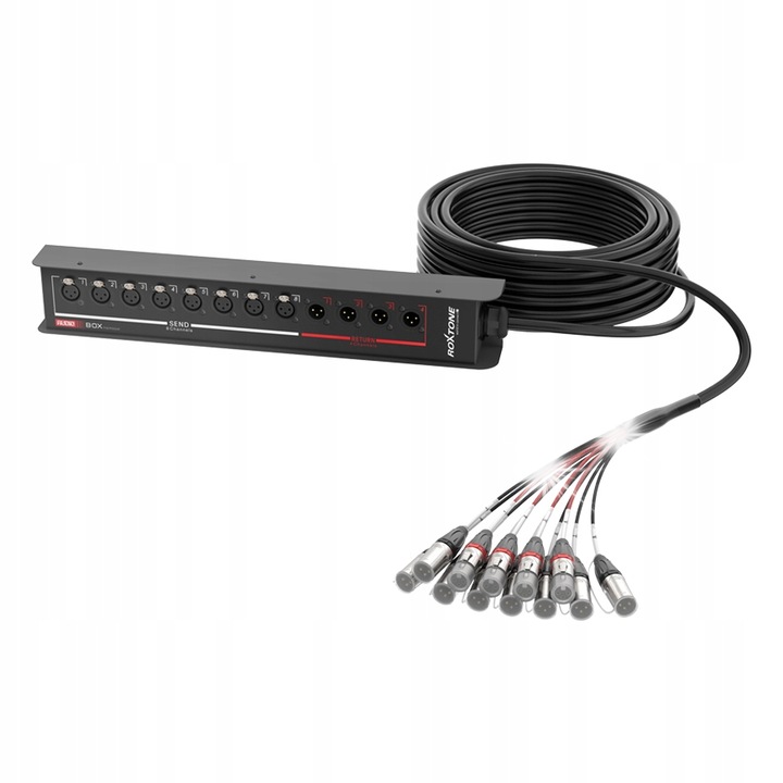 Cablu multipar Roxtone, 20m, 16 x XLR, negru