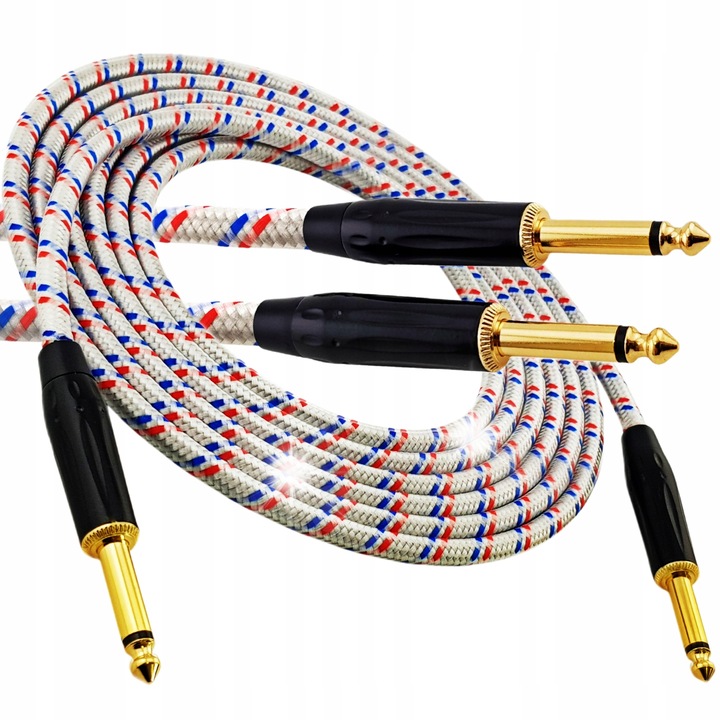 Cablu chitara bas Red's Music, 3m, Jack 6.3mm, protectie textila