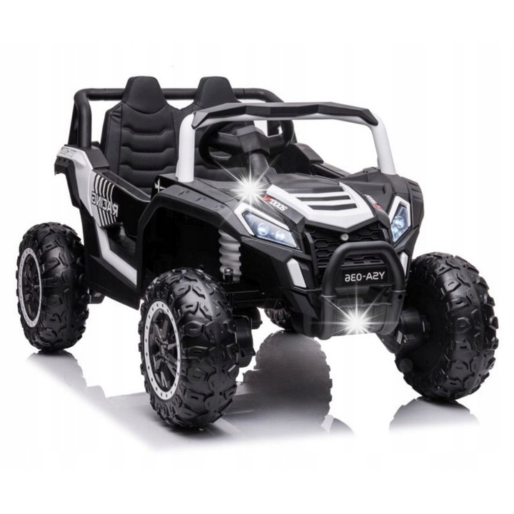 Masinuta electrica Lean Toys YSA036 4x4, alb, 114x74x64cm, 3 viteze, telecomanda