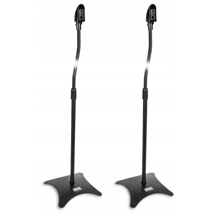 Set 2 stative pentru difuzoare, DNA, 68-110 cm, negru mat
