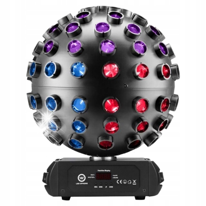 Echipament de iluminat, Light4Me, LED Sphere 5x18W RGBWA-UV, efecte dinamice, negru, 30x30x38cm