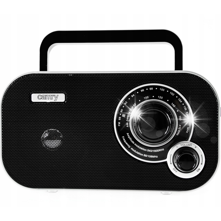 Radio portabil Camry, AM/FM, cu reglaj volum, 3.5 mm, AUX, 21x11.4x8.5 cm