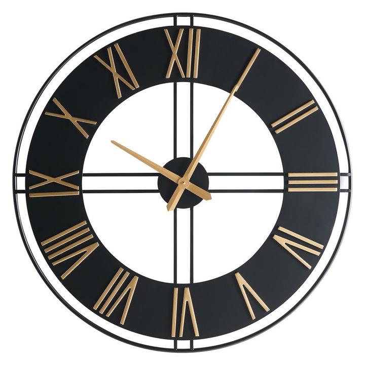 Ceas de perete Perigny 80 cm Metal Negru