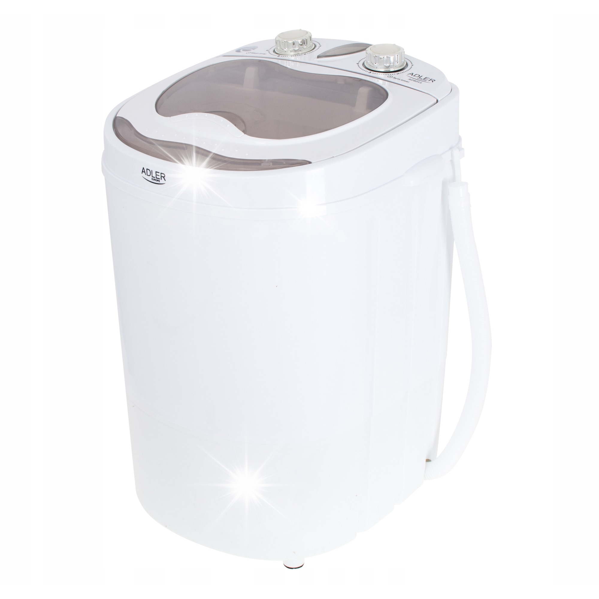 Prala turistica 2 in 1 Adler AD 8055, capacitate 3kg, compacta, 360x370x530cm, consum redus de apa si energie