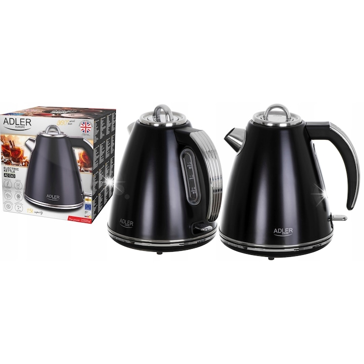 Fierbator electric Adler, 1,7L, 7 trepte de temperatura, inox, functie de mentinere a temperaturii