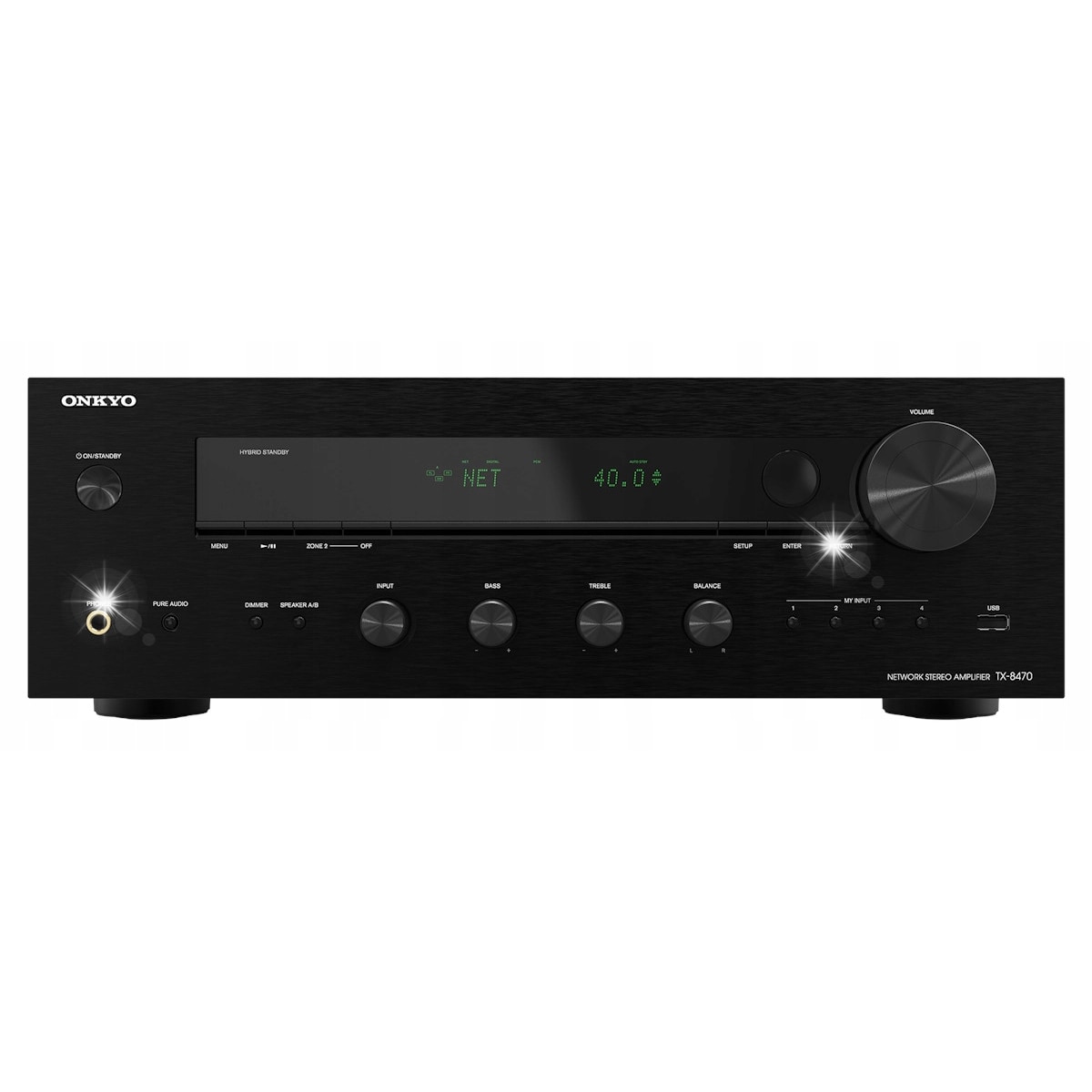 Amplificator stereo Onkyo TX-8470, 140W, negru, 2 canale