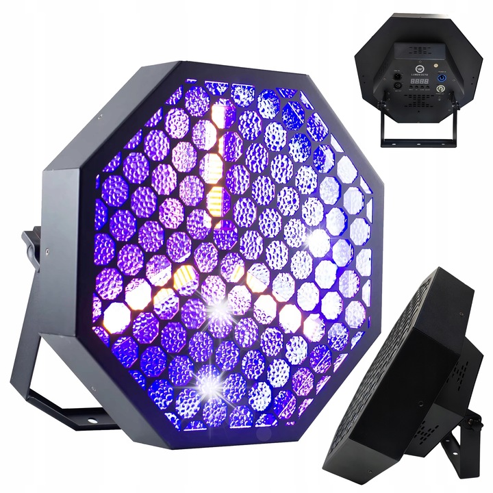 Reflector LED retro Light4Me Lumen Octo 3x60W, 48x3W RGB, 2000K, 40x40x19cm