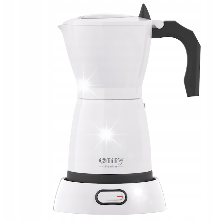 Cafetiera electrica Camry, 300 ml, pentru 6 cesti, alb/negru, 25.5x17.5x13.5cm