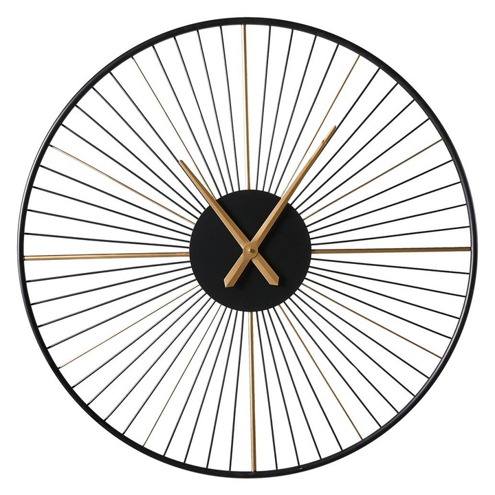 Ceas de perete Beliani Sazais, negru-aur, metal, 80x80cm