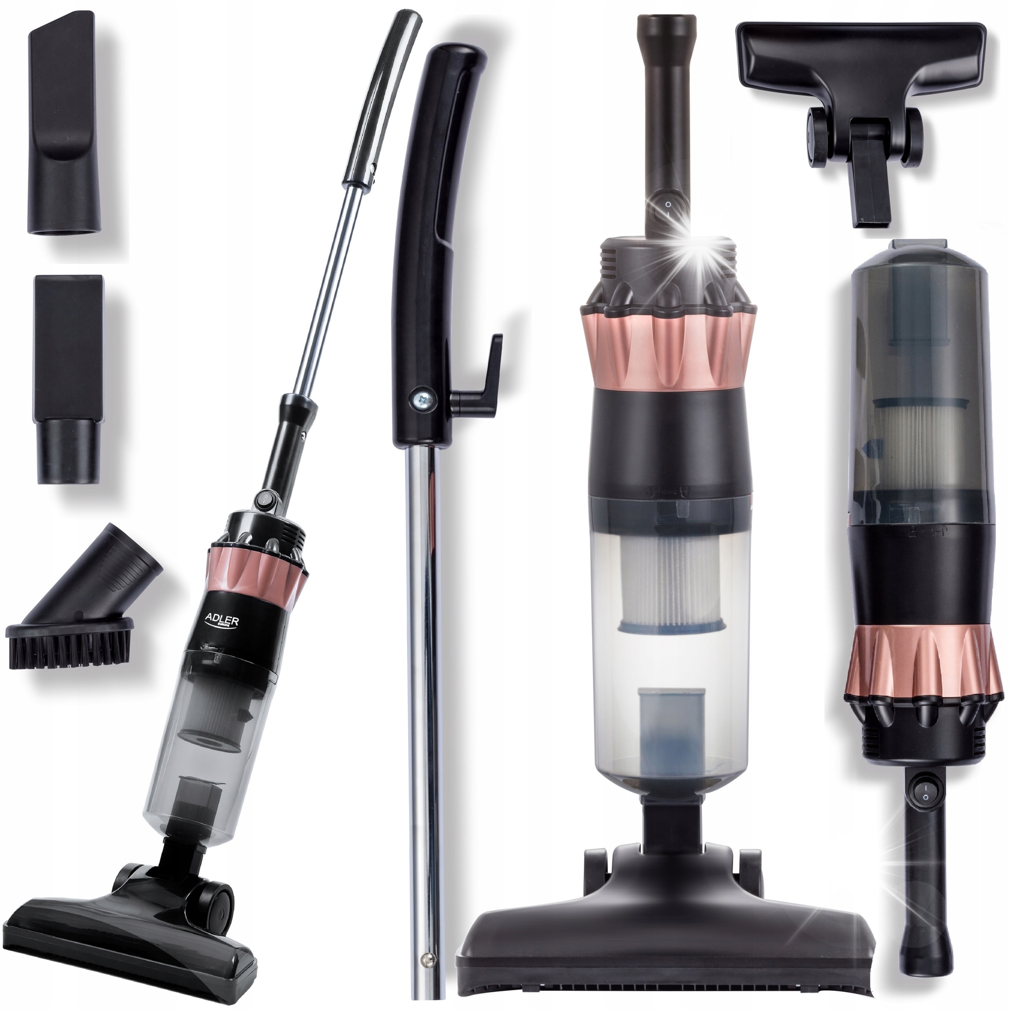 Aspirator vertical ADLER AD 7049, 800W, filtrare HEPA, capacitate 0.8L, cablu 6.5m