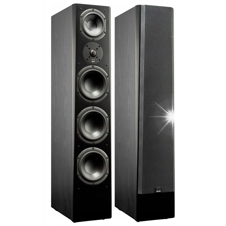 Coloane podea SVS Prime Pinnacle Tower, 3,5 cai cu SoundMatch, 29–25.000 Hz, impedanta 8 Ω, recomandat 30–300 W, Black Ash, pereche