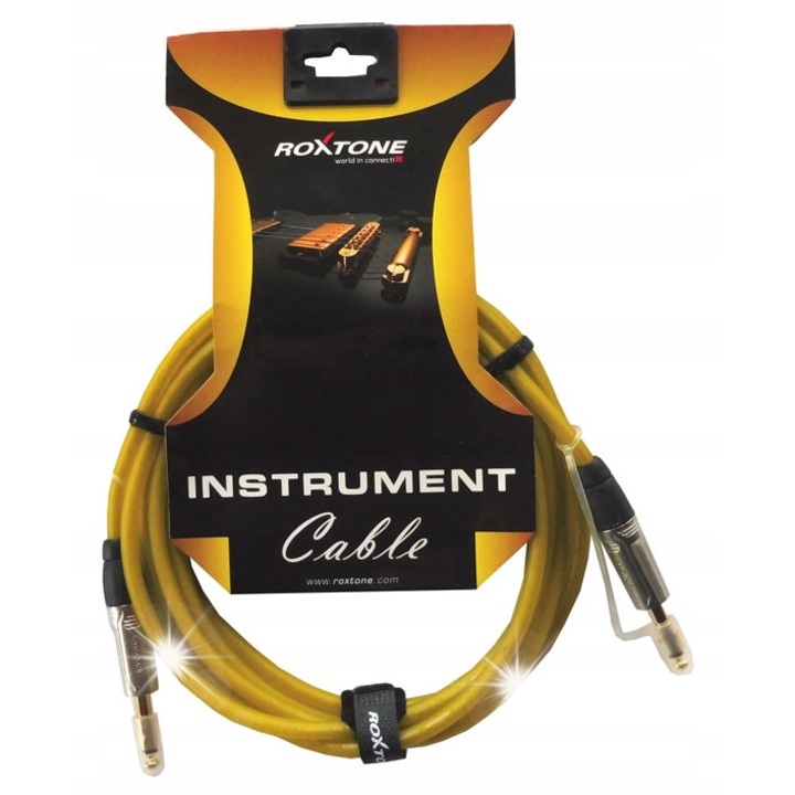 Инструментални кабели жак 6.3мм, Roxtone, 5м, многоцветни, позлатени конектори