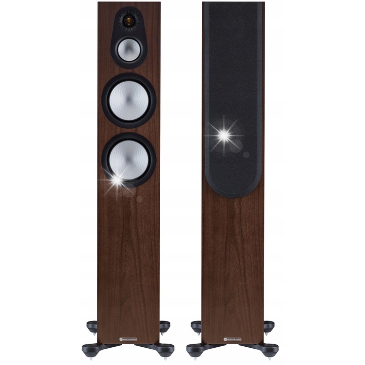 Boxe podea Monitor Audio Silver 300 7G, constructie trei cai, C-CAM RST II cu 2 x 152 mm woofer, 76 mm midrange, 25 mm Gold Dome, 200 W RMS, nuc natural, 1045 x 274 x 389 mm