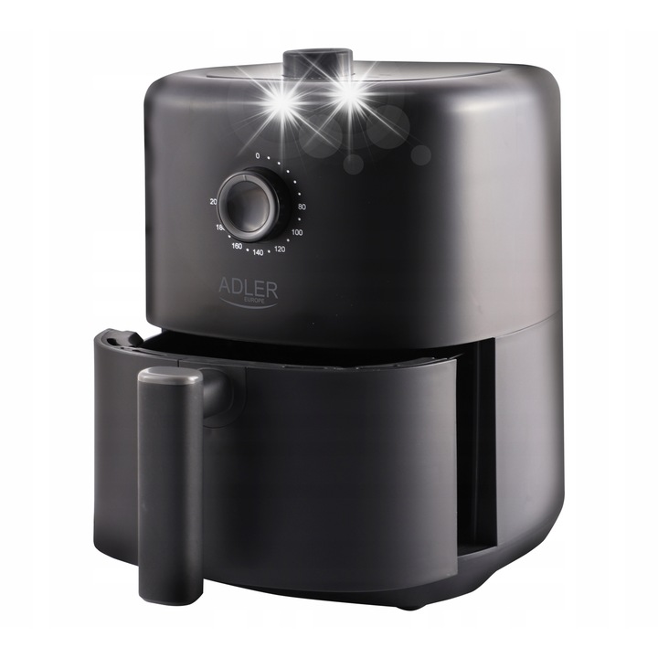 Friteuza Adler, 3L, 2200W, tehnologie convectionala, 80-200°C, dimensiuni 23x29x31,5cm