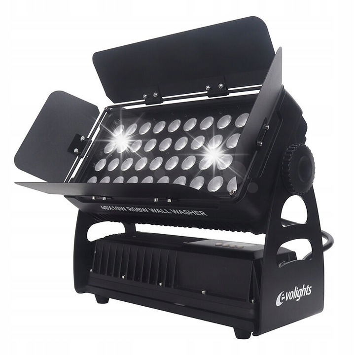 Lampa LED Wall Washer Evolights 40x10W RGBW, IP65, negru, 41x18,5x30,5cm, set complet