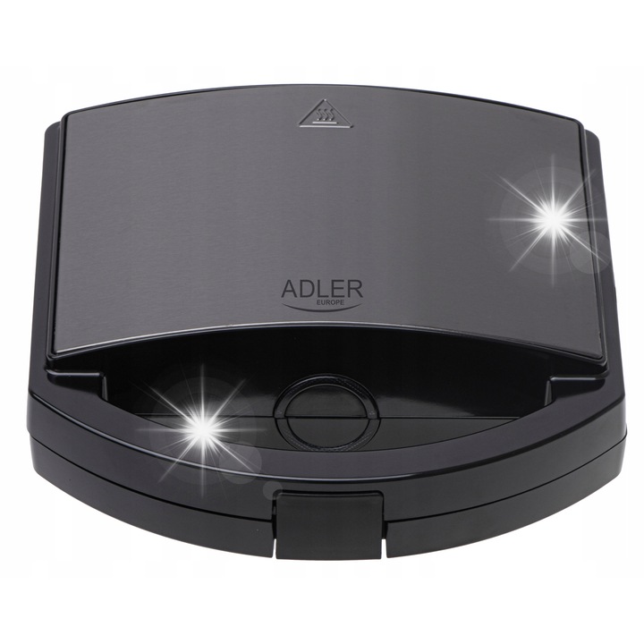 Sandwich-maker Adler, 1000W, negru, 24x23x9.5cm