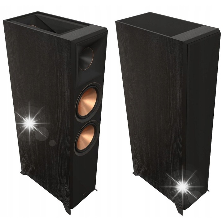 Boxe de podea Klipsch RP-8060FA II, pereche, cu difuzor Dolby Atmos incorporat, 2 x 20,3 cm Cerametallic, 150W RMS, Ebony, 109.5 x 27.5 x 46.3 cm