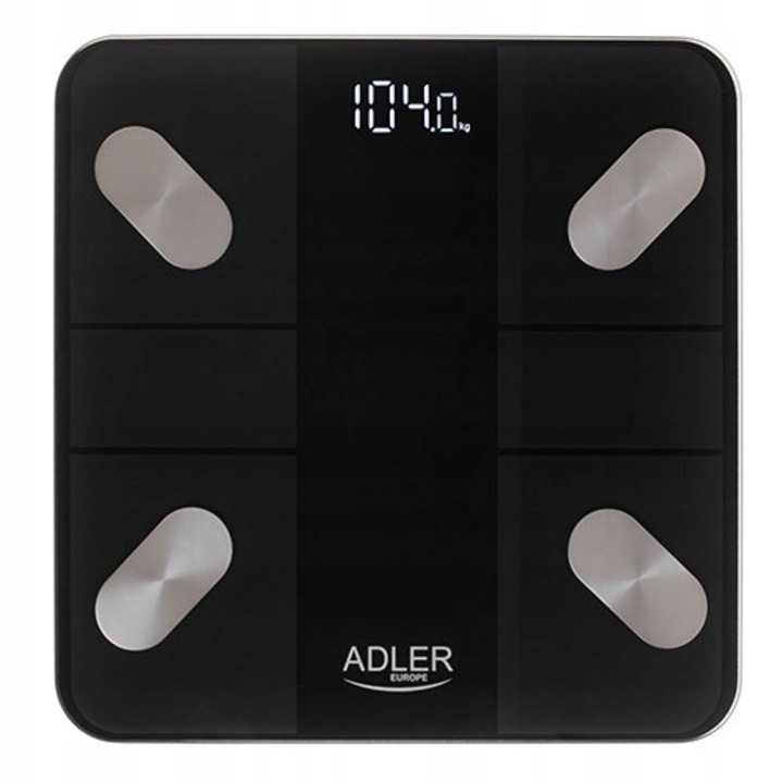 Аналитичен кантар, Adler, модел AD 8186, Bluetooth, 180 кг, 28x28см, с приложение Tuya