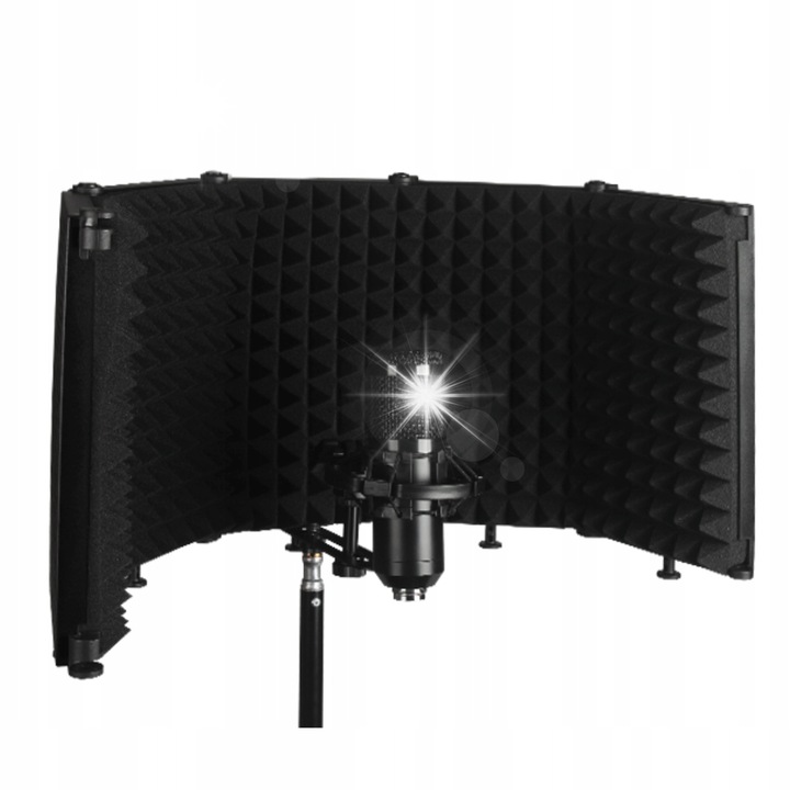 Cabina acustica pentru microfon KA-LINE STAND M5, 5 panouri, neagra, 255x690mm