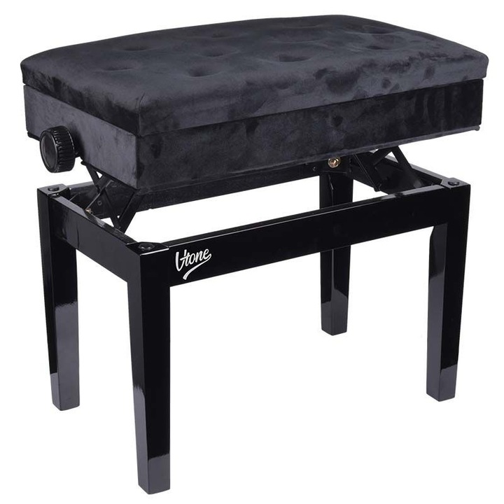 Zongoraszék, V-TONE, Fekete, Bársony
