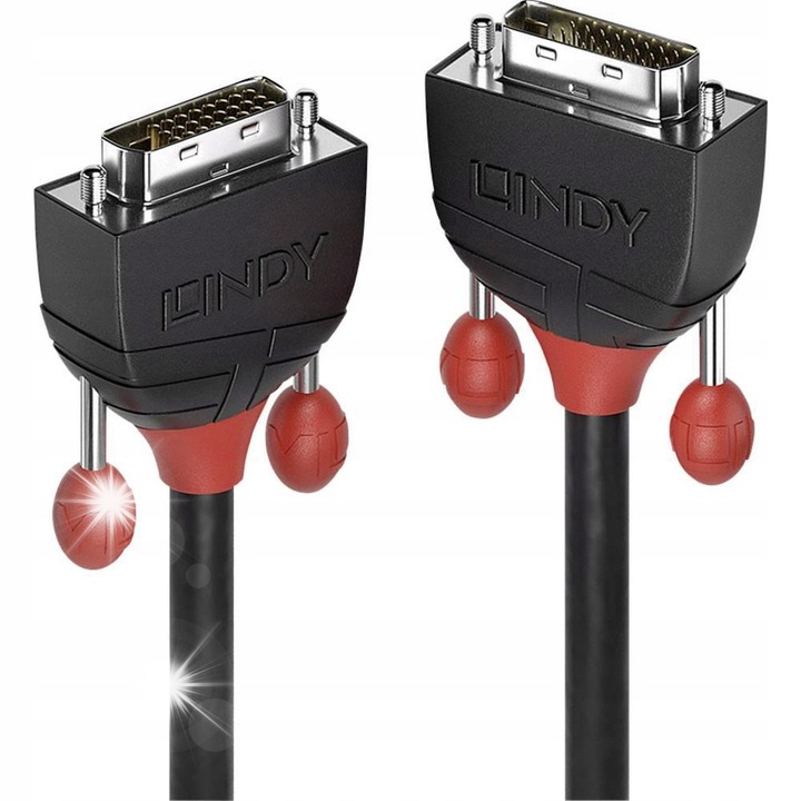 Cabel DVI-D Dual Link 2m, Lindy, negru, 28AWG, pentru TV/Monitor