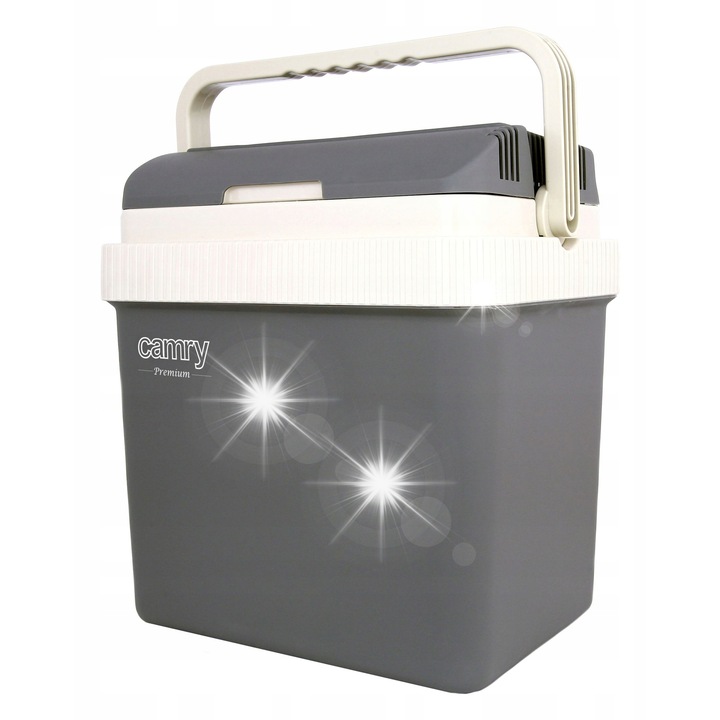Lada de racire portabila Camry CR8065, 21L, 12V/230V, gri, dimensiuni 43x40x30cm