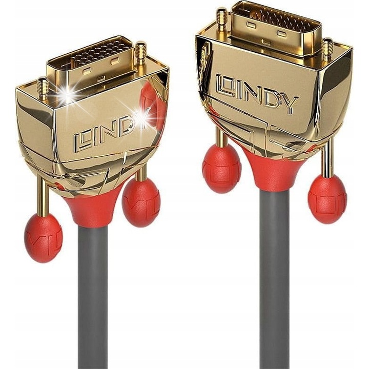 Cablu DVI-D Dual Link Gold Line, 0,5m, gri, Lindy