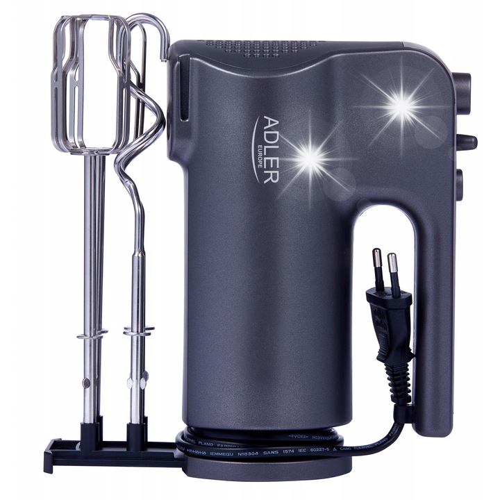 Mixer Adler 5 viteze, 550W, 2 ubijaki, 2 hoci, cu tava retractabila, 100cm