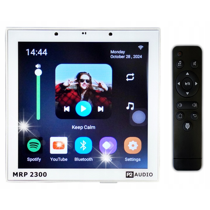 Комплект аудио система, MRP, 2300, усилвател, MP3 плейър, Bluetooth, 2x високоговорител, 86x86x38 мм, 0,3 кг