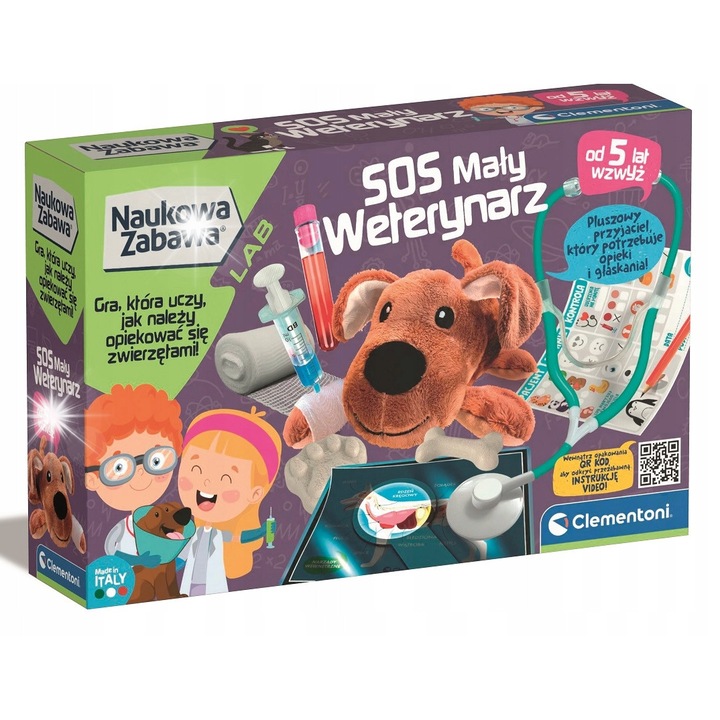 Set joaca doctor, Clementoni, S.O.S. Maly Weterynarz, plus, 42x28x10cm, 5+ ani